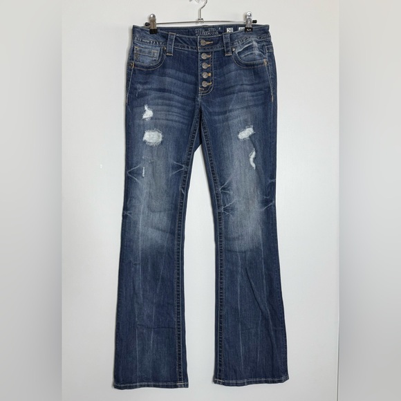 Miss Me Distressed Button-Fly Boot-Cut Jean - Picture 1 of 15